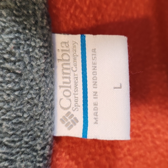 Columbia Full zip fleece jacket Size L Orange/Grey - Picture 13 of 17